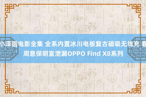 小泽圆电影全集 全系内置冰川电板复古磁吸无线充 看周意保明宣泄漏OPPO Find X8系列