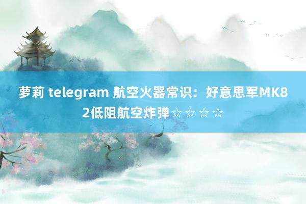 萝莉 telegram 航空火器常识：好意思军MK82低阻航空炸弹☆☆☆☆