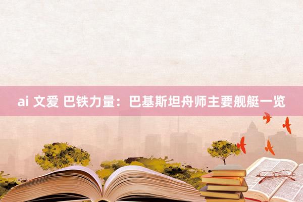 ai 文爱 巴铁力量：巴基斯坦舟师主要舰艇一览