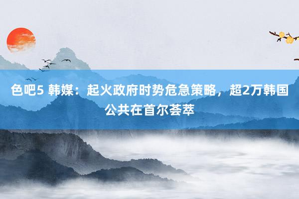 色吧5 韩媒：起火政府时势危急策略，超2万韩国公共在首尔荟萃