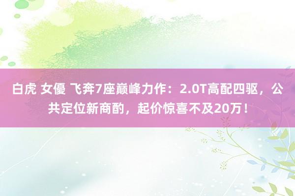 白虎 女優 飞奔7座巅峰力作：2.0T高配四驱，公共定位新商酌，起价惊喜不及20万！