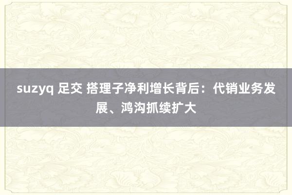 suzyq 足交 搭理子净利增长背后：代销业务发展、鸿沟抓续扩大