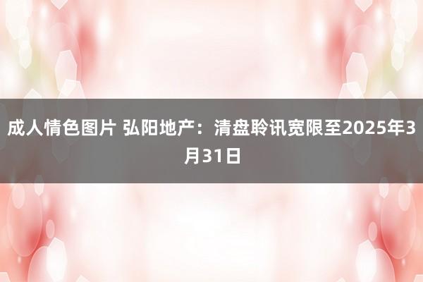 成人情色图片 弘阳地产：清盘聆讯宽限至2025年3月31日