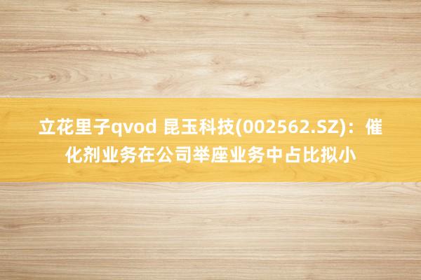 立花里子qvod 昆玉科技(002562.SZ)：催化剂业务在公司举座业务中占比拟小