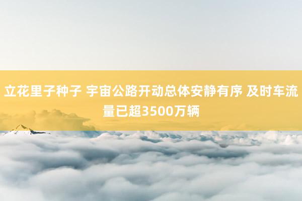 立花里子种子 宇宙公路开动总体安静有序 及时车流量已超3500万辆