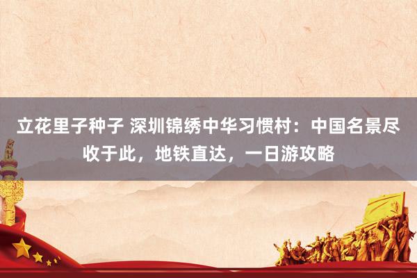 立花里子种子 深圳锦绣中华习惯村：中国名景尽收于此，地铁直达，一日游攻略