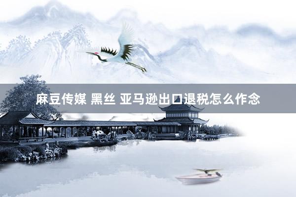 麻豆传媒 黑丝 亚马逊出口退税怎么作念