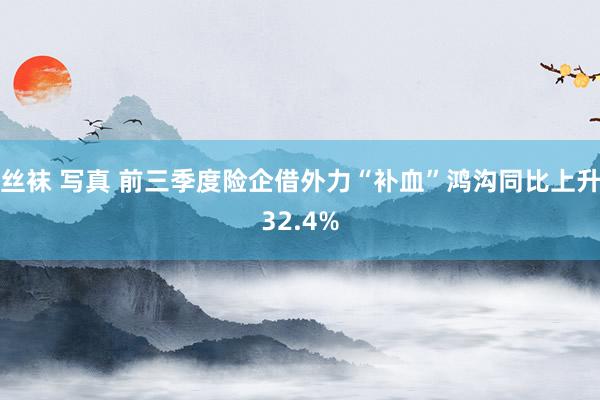 丝袜 写真 前三季度险企借外力“补血”鸿沟同比上升32.4%