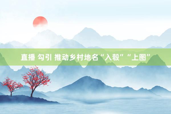 直播 勾引 推动乡村地名“入彀”“上图”