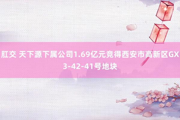 肛交 天下源下属公司1.69亿元竞得西安市高新区GX3-42-41号地块