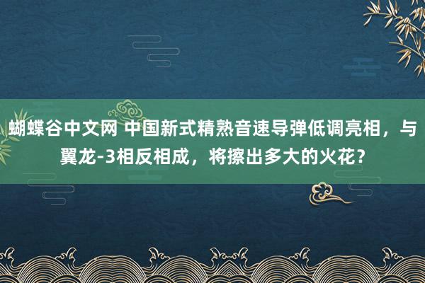 蝴蝶谷中文网 中国新式精熟音速导弹低调亮相，与翼龙-3相反相成，将擦出多大的火花？