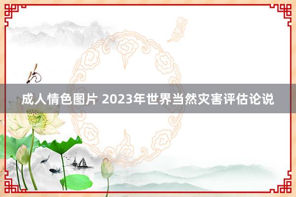 成人情色图片 2023年世界当然灾害评估论说