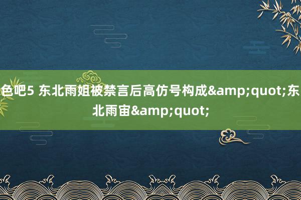 色吧5 东北雨姐被禁言后高仿号构成&quot;东北雨宙&quot;