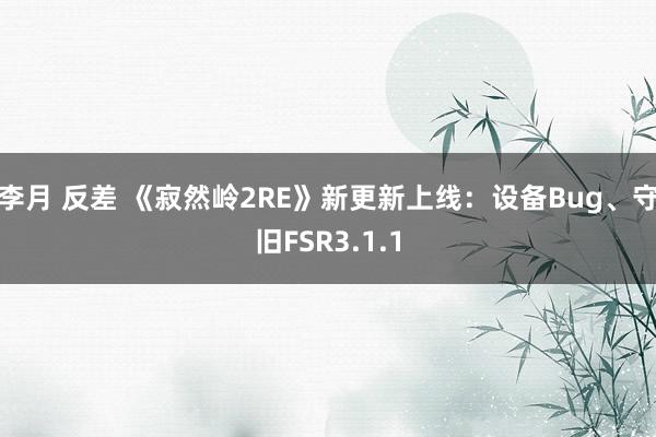 李月 反差 《寂然岭2RE》新更新上线：设备Bug、守旧FSR3.1.1