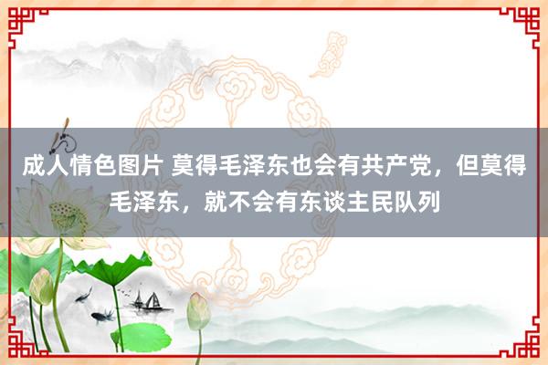 成人情色图片 莫得毛泽东也会有共产党，但莫得毛泽东，就不会有东谈主民队列