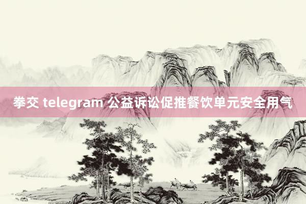 拳交 telegram 公益诉讼促推餐饮单元安全用气