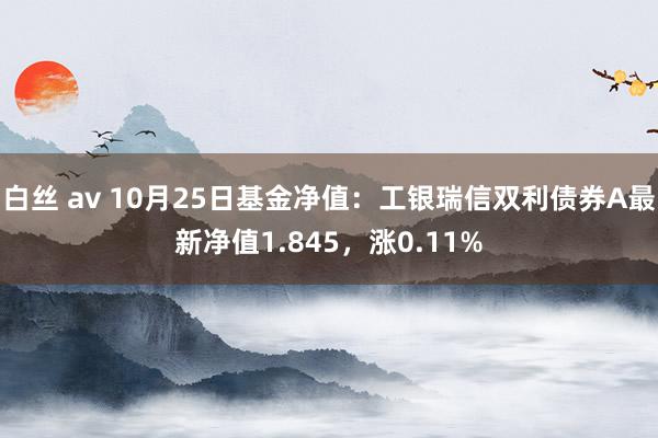 白丝 av 10月25日基金净值：工银瑞信双利债券A最新净值1.845，涨0.11%