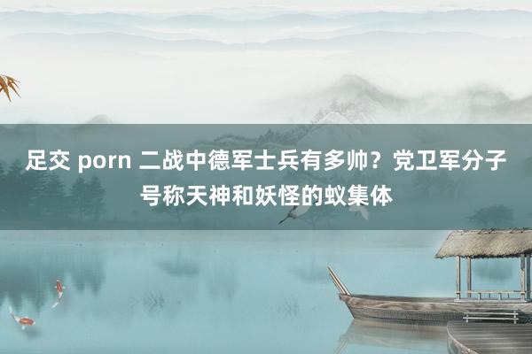 足交 porn 二战中德军士兵有多帅？党卫军分子号称天神和妖怪的蚁集体