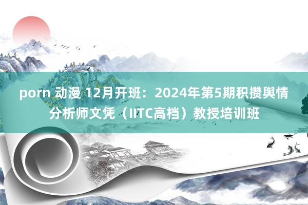 porn 动漫 12月开班：2024年第5期积攒舆情分析师文凭（IITC高档）教授培训班
