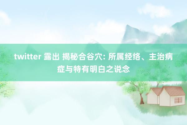 twitter 露出 揭秘合谷穴: 所属经络、主治病症与特有明白之说念