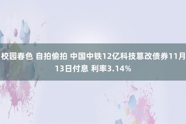 校园春色 自拍偷拍 中国中铁12亿科技篡改债券11月13日付息 利率3.14%