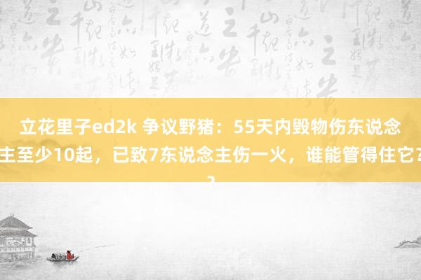 立花里子ed2k 争议野猪：55天内毁物伤东说念主至少10起，已致7东说念主伤一火，谁能管得住它？
