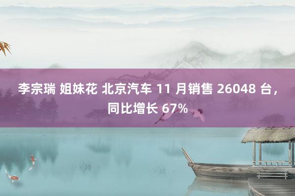 李宗瑞 姐妹花 北京汽车 11 月销售 26048 台，同比增长 67%