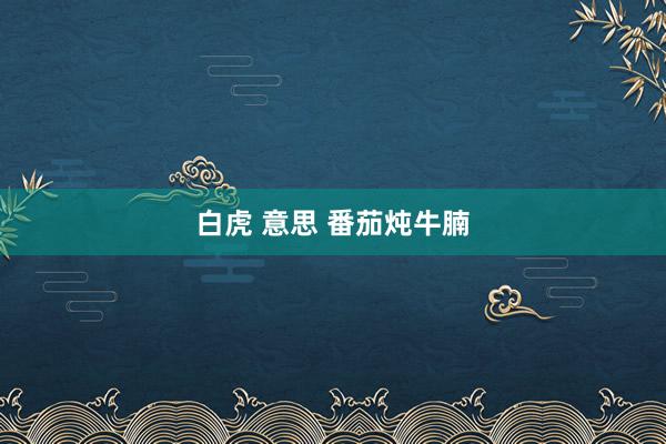 白虎 意思 番茄炖牛腩