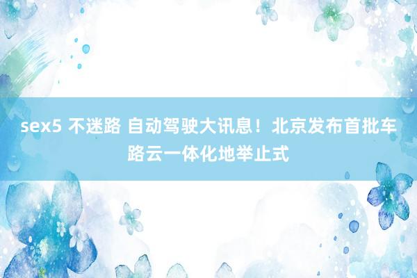 sex5 不迷路 自动驾驶大讯息！北京发布首批车路云一体化地举止式