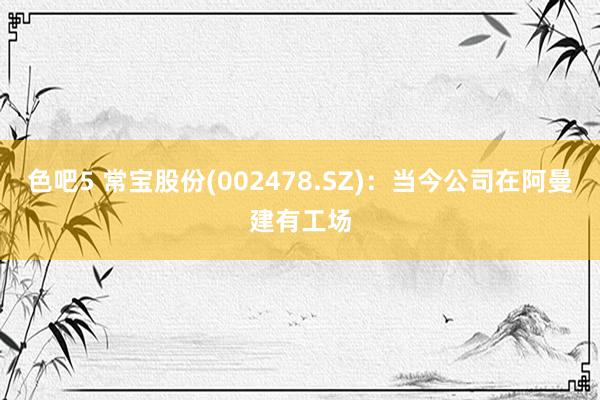 色吧5 常宝股份(002478.SZ)：当今公司在阿曼建有工场