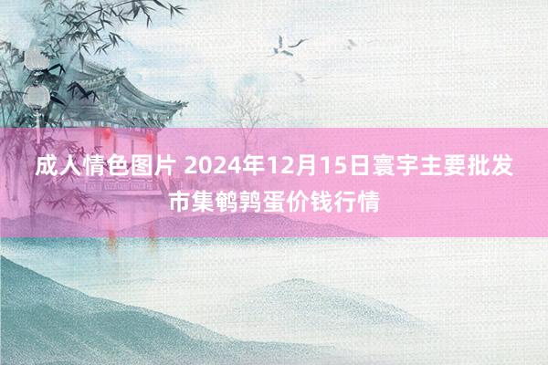 成人情色图片 2024年12月15日寰宇主要批发市集鹌鹑蛋价钱行情