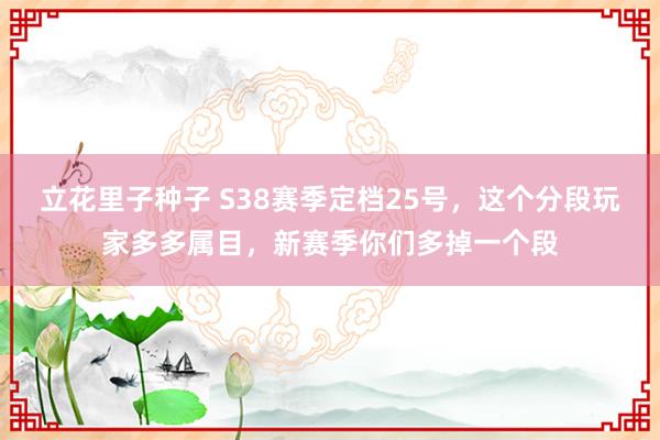 立花里子种子 S38赛季定档25号，这个分段玩家多多属目，新赛季你们多掉一个段
