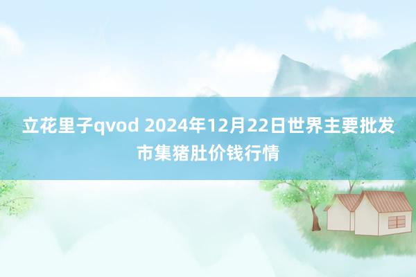 立花里子qvod 2024年12月22日世界主要批发市集猪肚价钱行情