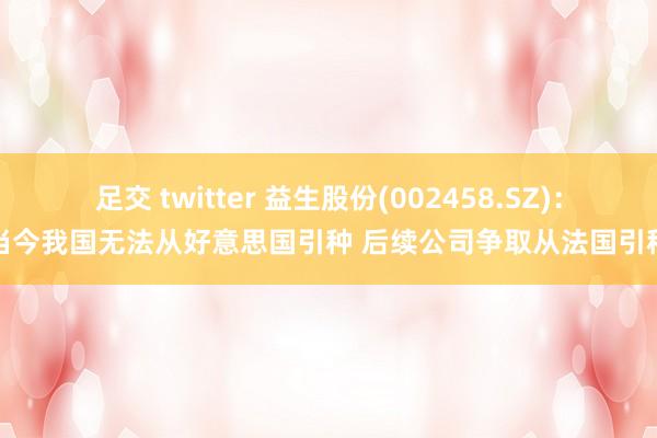 足交 twitter 益生股份(002458.SZ)：当今我国无法从好意思国引种 后续公司争取从法国引种