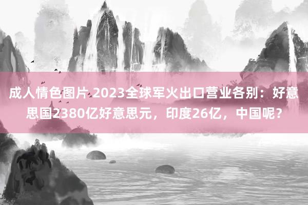 成人情色图片 2023全球军火出口营业各别：好意思国2380亿好意思元，印度26亿，中国呢？