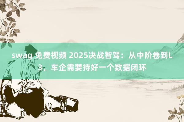 swag 免费视频 2025决战智驾：从中阶卷到L3，车企需要持好一个数据闭环