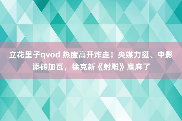 立花里子qvod 热度高开炸走！央媒力挺、中影添砖加瓦，徐克新《射雕》赢麻了