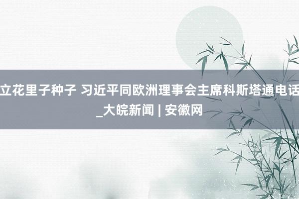 立花里子种子 习近平同欧洲理事会主席科斯塔通电话_大皖新闻 | 安徽网