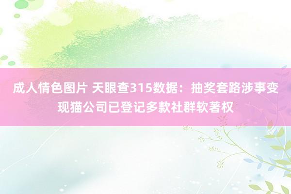 成人情色图片 天眼查315数据：抽奖套路涉事变现猫公司已登记多款社群软著权