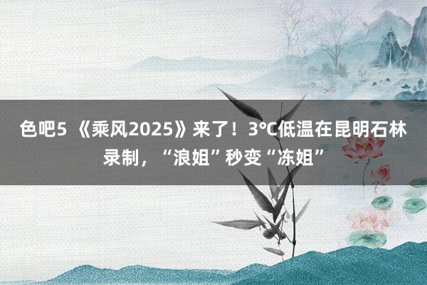 色吧5 《乘风2025》来了！3℃低温在昆明石林录制，“浪姐”秒变“冻姐”