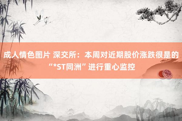 成人情色图片 深交所：本周对近期股价涨跌很是的“*ST同洲”进行重心监控