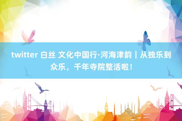 twitter 白丝 文化中国行·河海津韵｜从独乐到众乐，千年寺院整活啦！