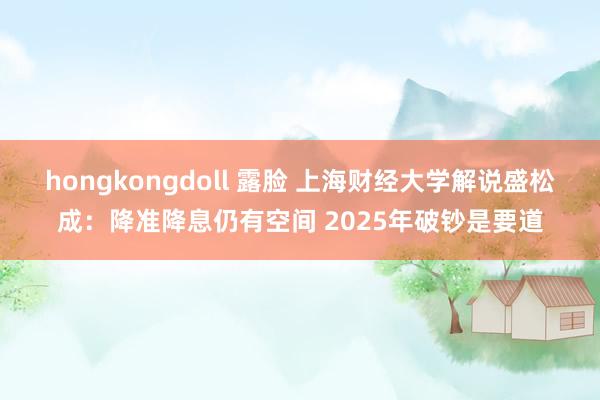 hongkongdoll 露脸 上海财经大学解说盛松成：降准降息仍有空间 2025年破钞是要道