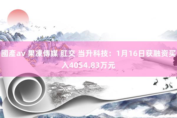 國產av 果凍傳媒 肛交 当升科技：1月16日获融资买入4054.83万元