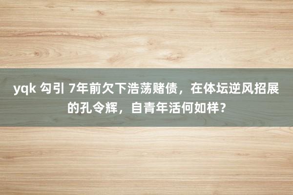 yqk 勾引 7年前欠下浩荡赌债，在体坛逆风招展的孔令辉，自青年活何如样？