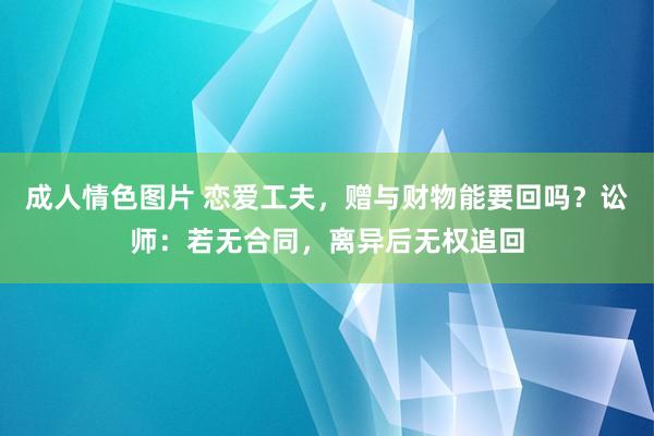 成人情色图片 恋爱工夫，赠与财物能要回吗？讼师：若无合同，离异后无权追回