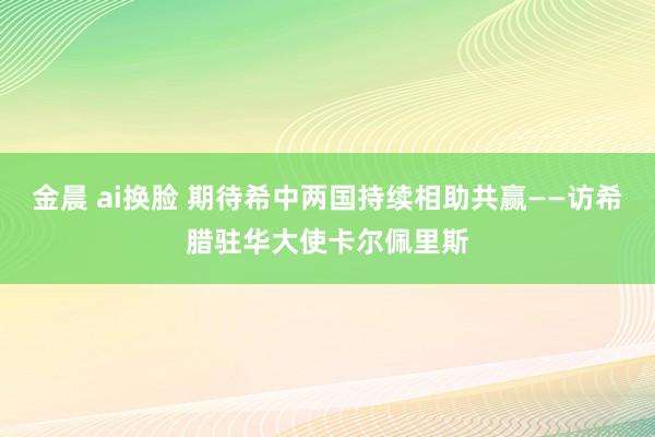 金晨 ai换脸 期待希中两国持续相助共赢——访希腊驻华大使卡尔佩里斯