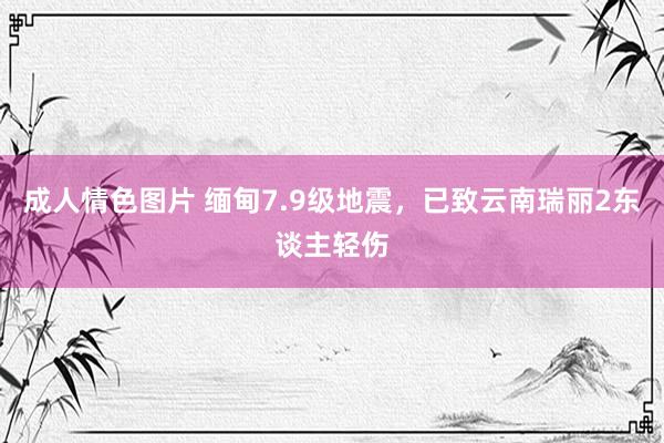 成人情色图片 缅甸7.9级地震，已致云南瑞丽2东谈主轻伤