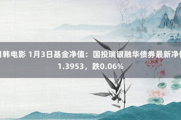 日韩电影 1月3日基金净值：国投瑞银融华债券最新净值1.3953，跌0.06%