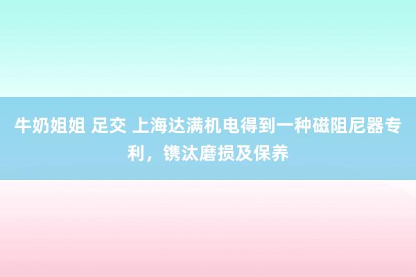牛奶姐姐 足交 上海达满机电得到一种磁阻尼器专利，镌汰磨损及保养